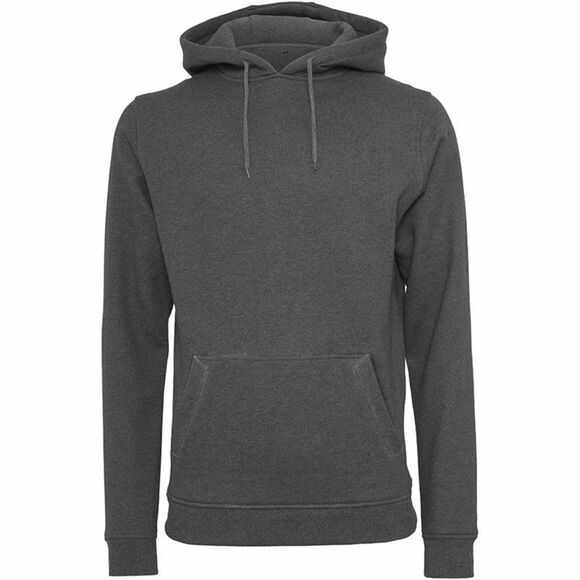 Build Your Brand Mens Heavy Pullover Hoodie / Charcoal